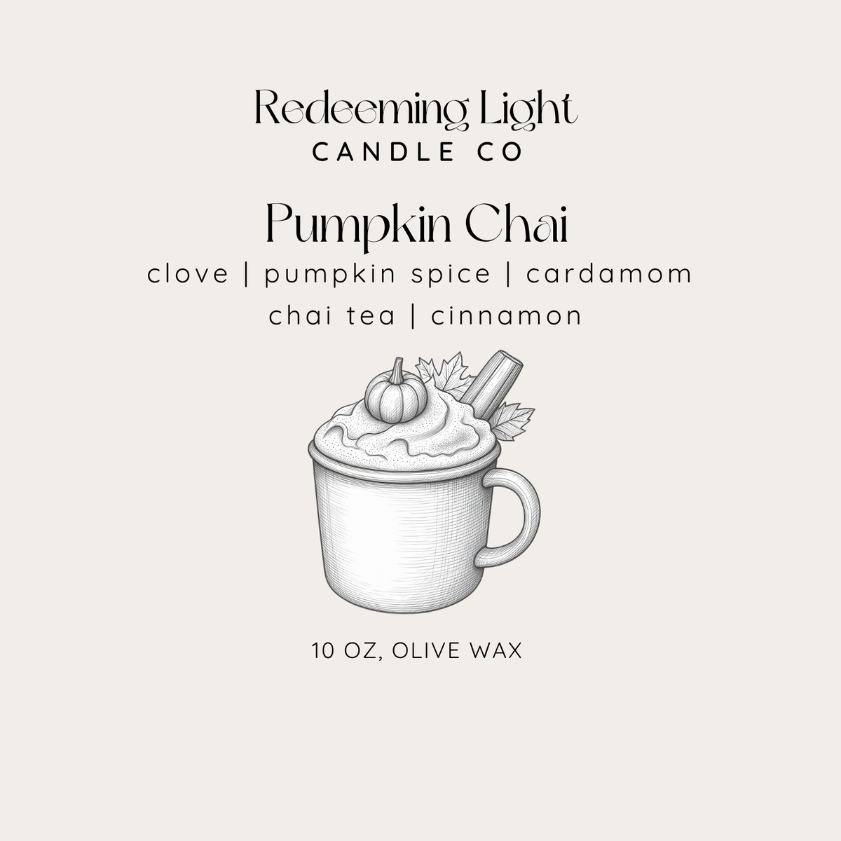 Pumpkin Chai Glass 10 oz